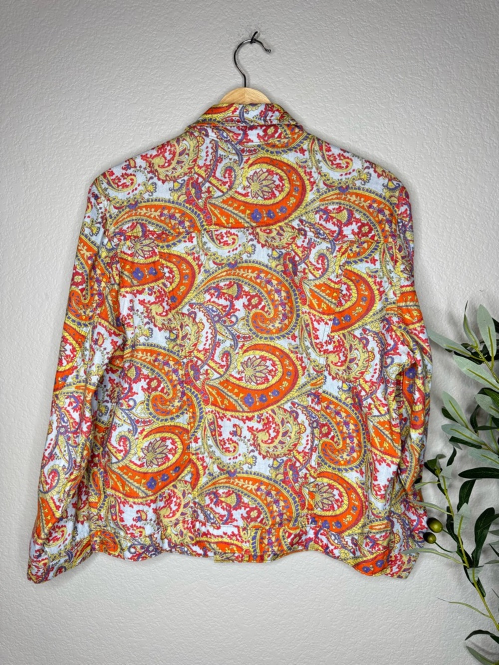 L’Agence Linen Paisley Jacket Size L NWT Multicolor Cropped Blazer Resort Boho - Picture 6 of 8